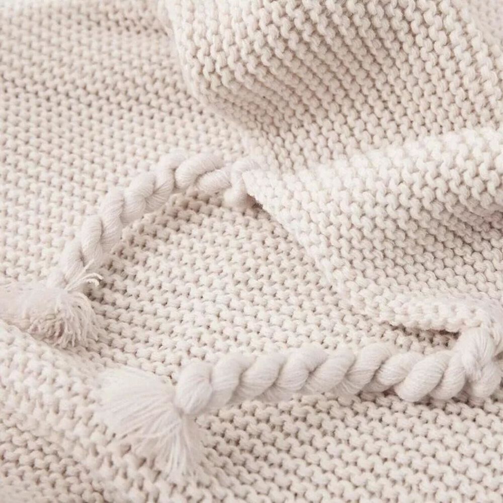 Manta Encaje De Lana Gruesa Tejida A Mano Premium 150x230cm Beige image number 2.0