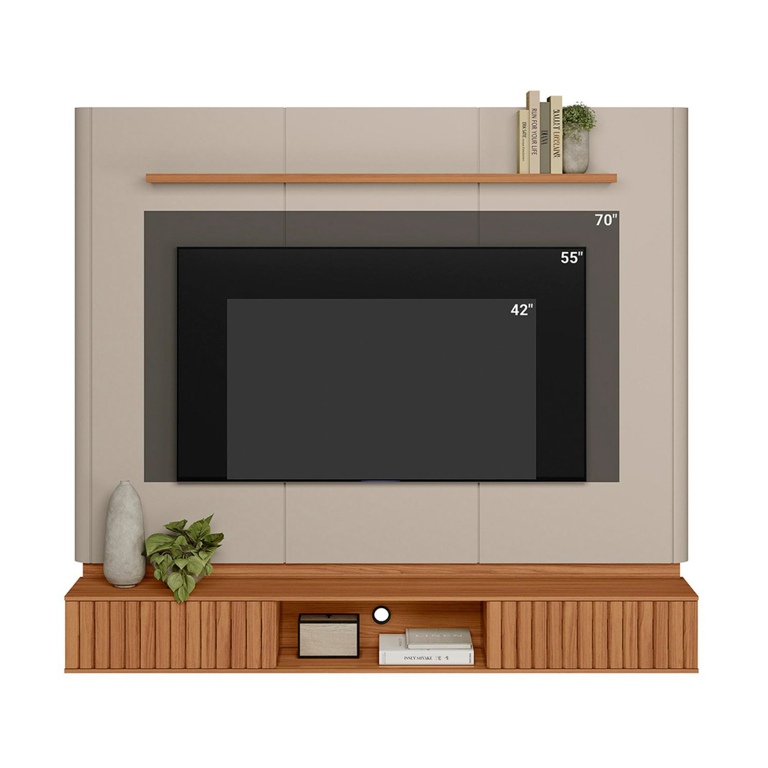 Panel Tv Di Poretti Design Amarante / 2 Puertas image number 1.0