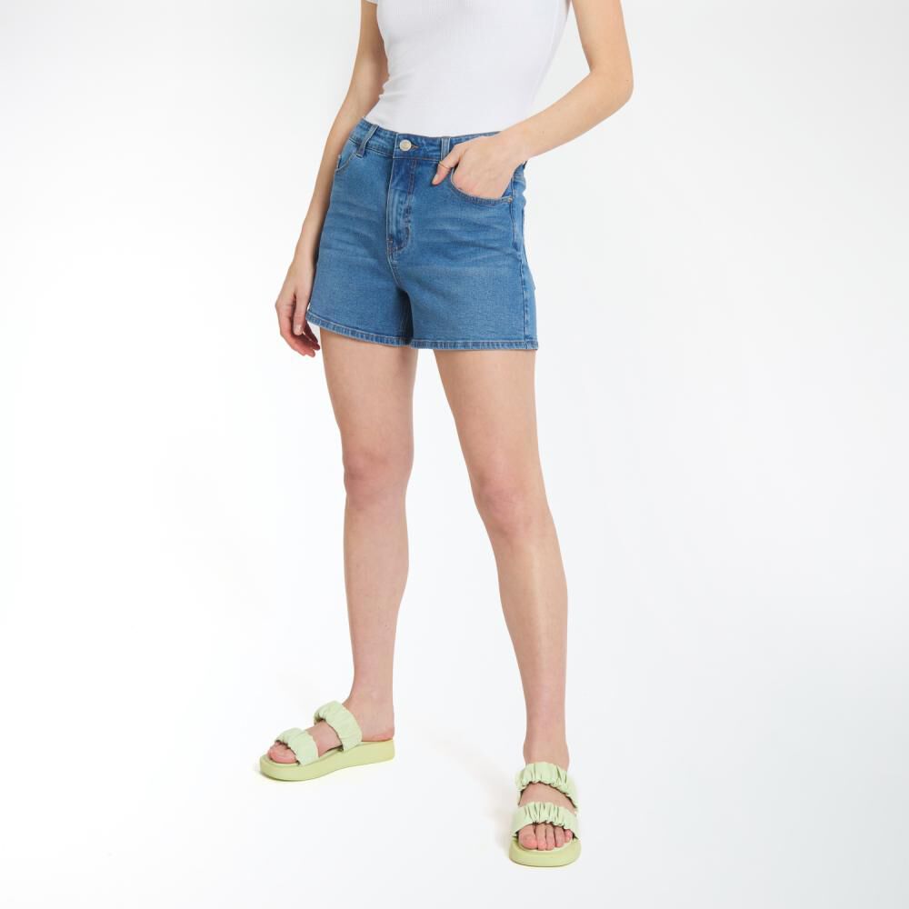 Short Denim Tiro Medio Super Skinny Mujer Freedom image number 2.0
