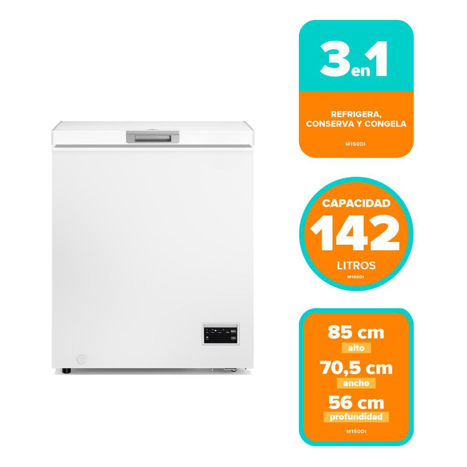 Freezer Horizontal Mademsa M150di / Fr&iacute;o Directo / 142 Litros / C image number 6.0