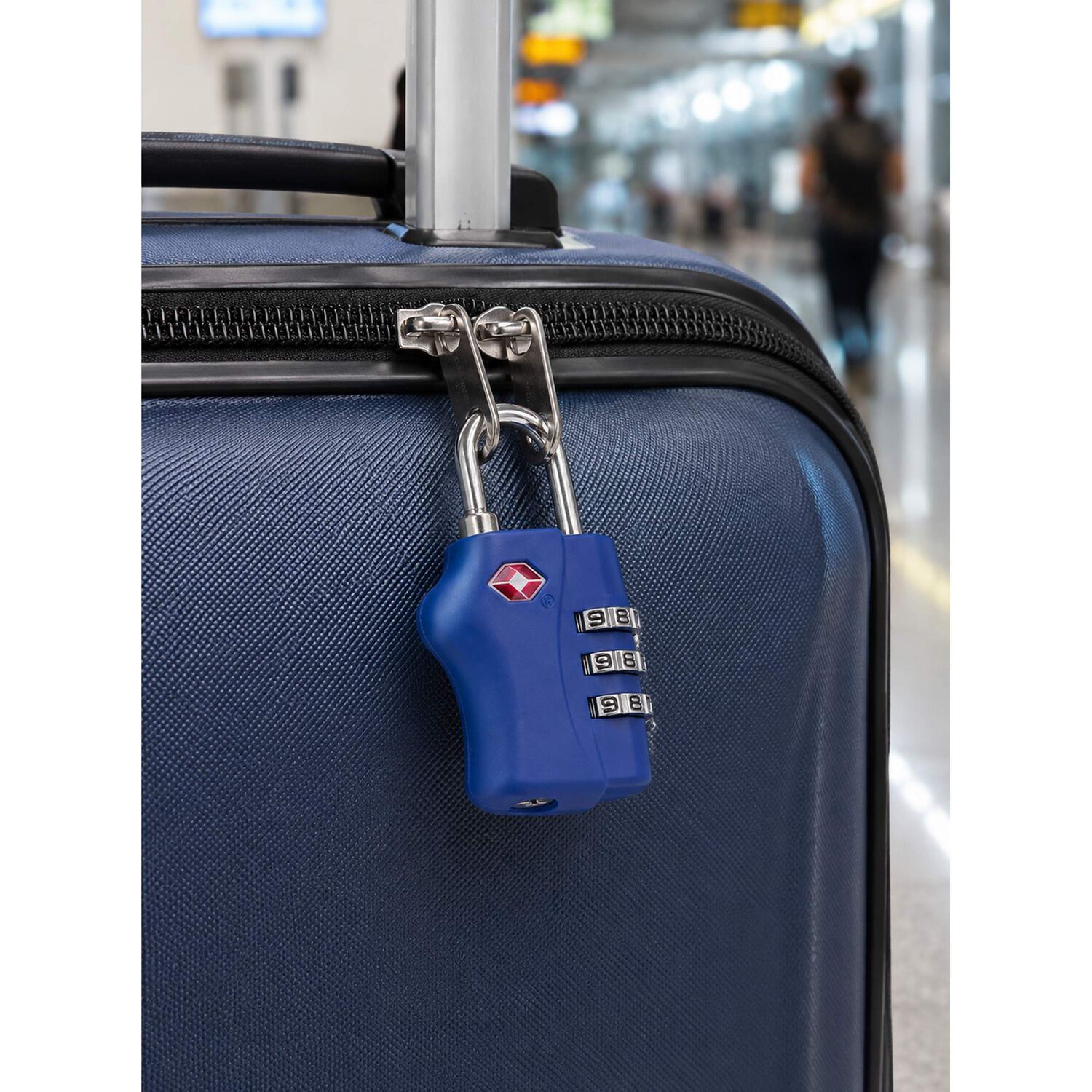 Candado Tsa 33mm Seguridad Maleta Locker Llave Y Clave Azul image number 2.0