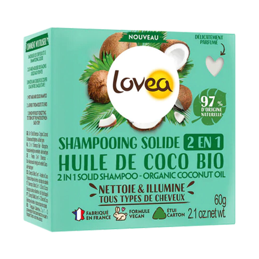 Shampoo Solido 2 En 1 Coco Para Todo Tipo De Cabello 60 Grs Lovea image number 0.0