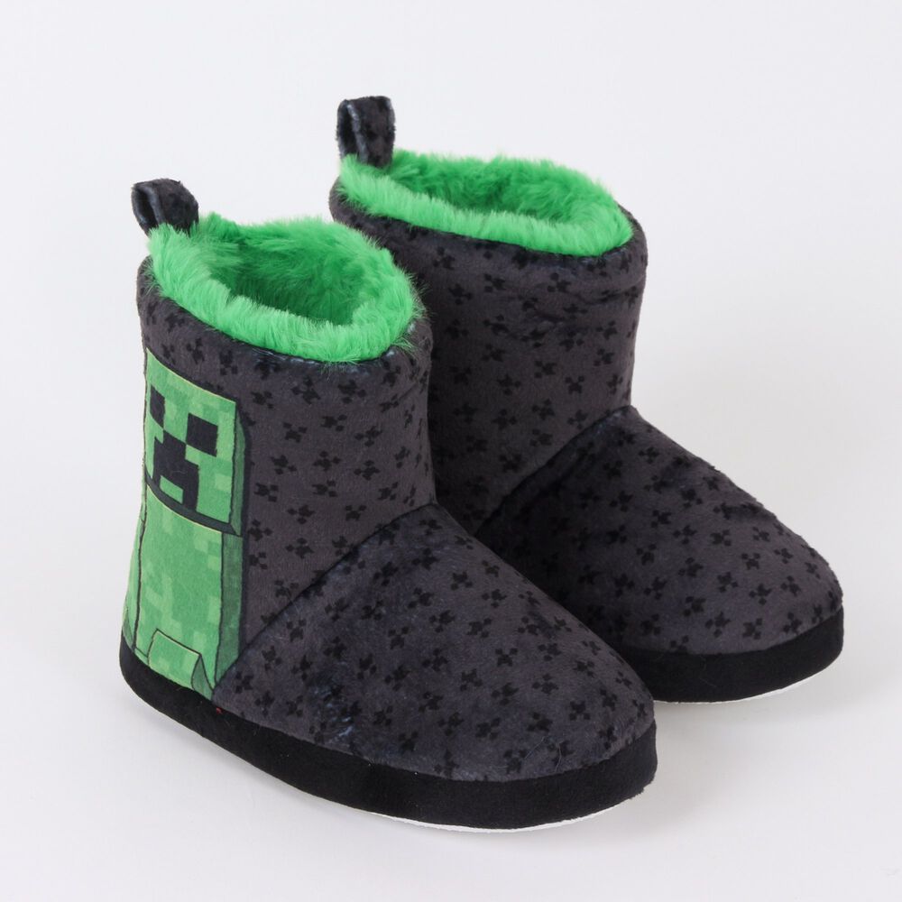 Pantufla Bota Ni&ntilde;o Invernal Creepers Negro Minecraft image number 1.0