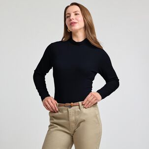 Polera Rib Manga Larga Cuello Beatle Mujer Geeps