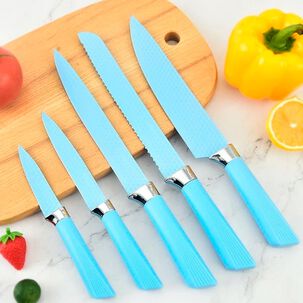 Set De Cuchillos 5 Pcs Azul