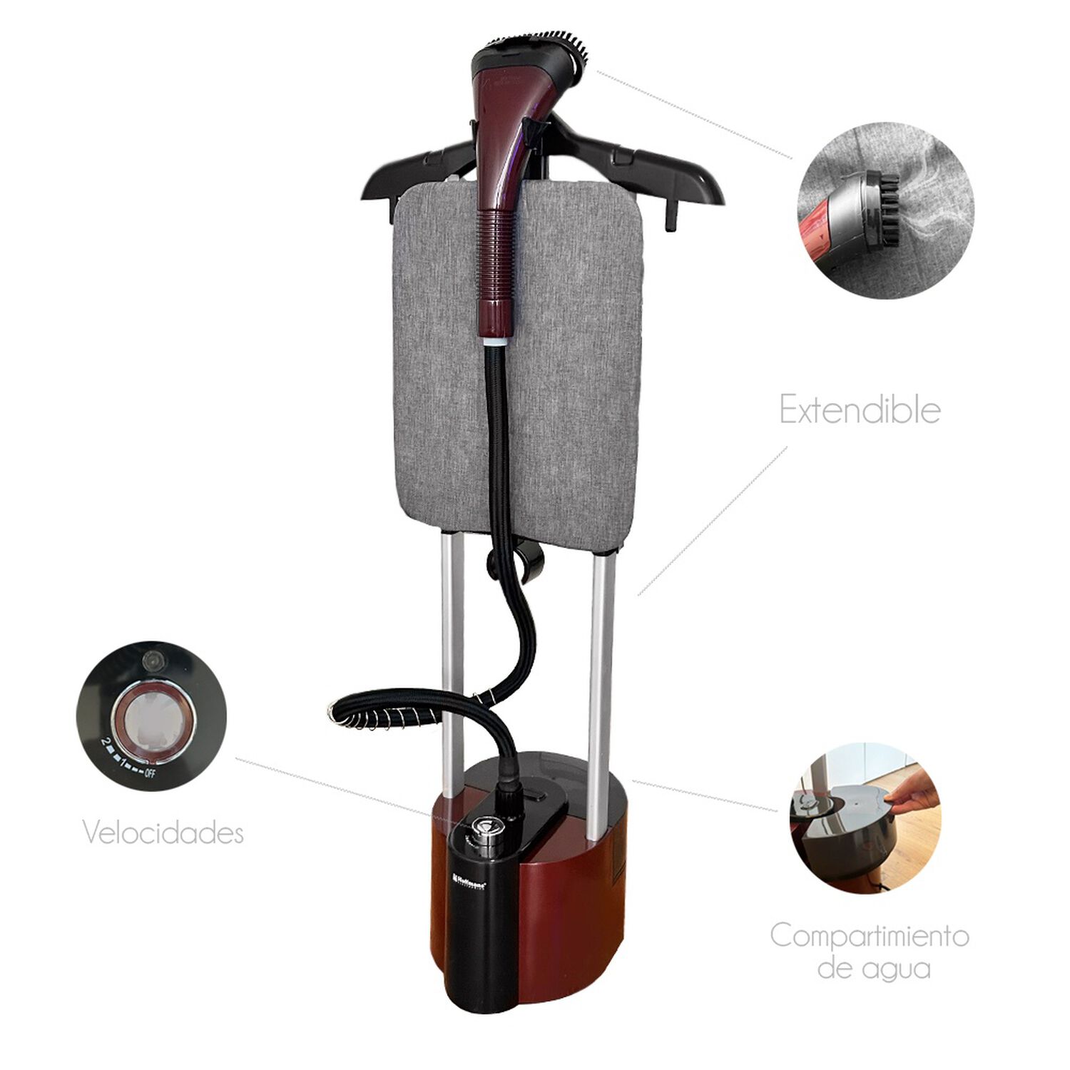 Plancha Vertical Vaporizador De Ropa 2000 Watts 2 Litros image number 2.0