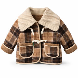Chaqueta Ni&ntilde;o Invierno Cuadros Abrigo Polar Grueso