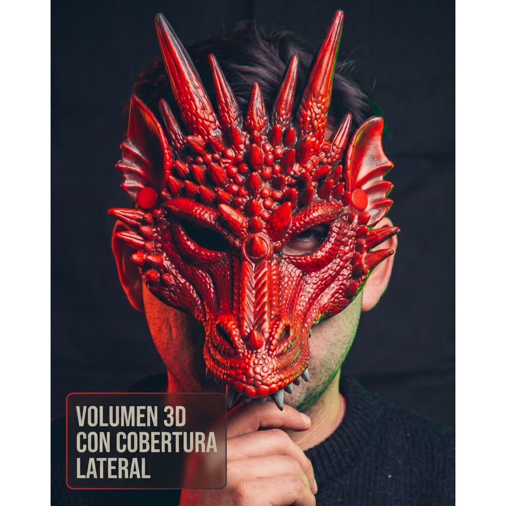 M&aacute;scara De Drag&oacute;n 3d Suave C&oacute;moda Cosplay Halloween Fiesta image number 12.0
