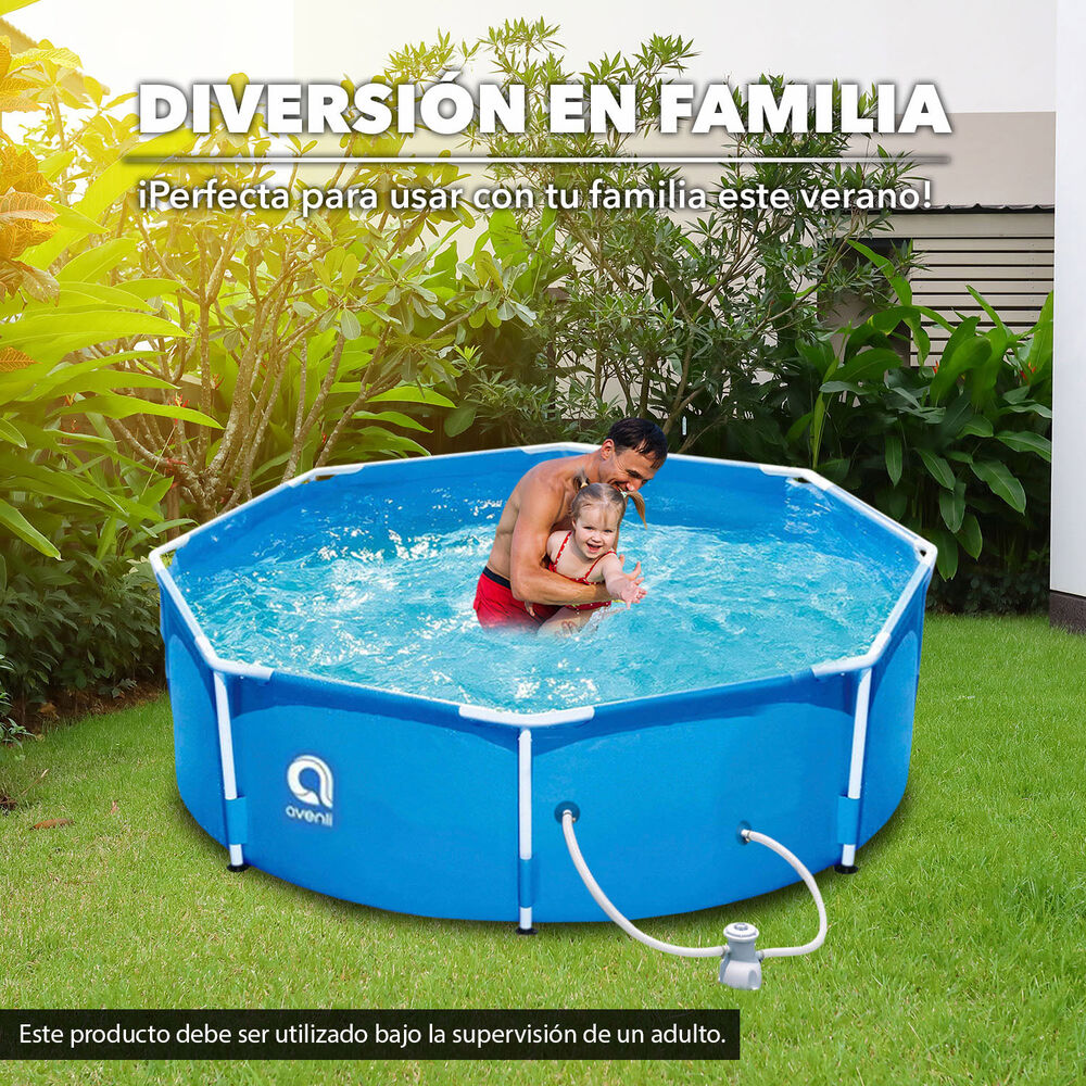 Piscina Con Filtro 4383 L 76x300 Cm Celeste image number 4.0