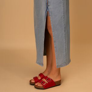 Sandalia Mujer Rojo Cardenal Chancleta