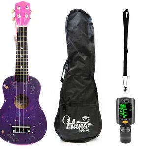 Pack Ukelele Soprano Hana Galax+funda+afinador+strap Allegro