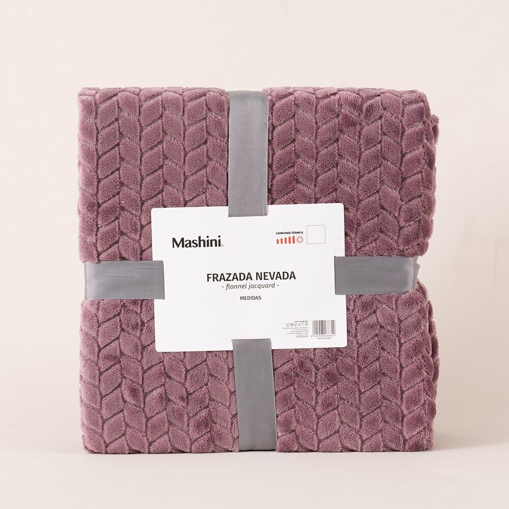Frazada Jqd Flannel Nevada 1.5 Plazas Morado image number 2.0