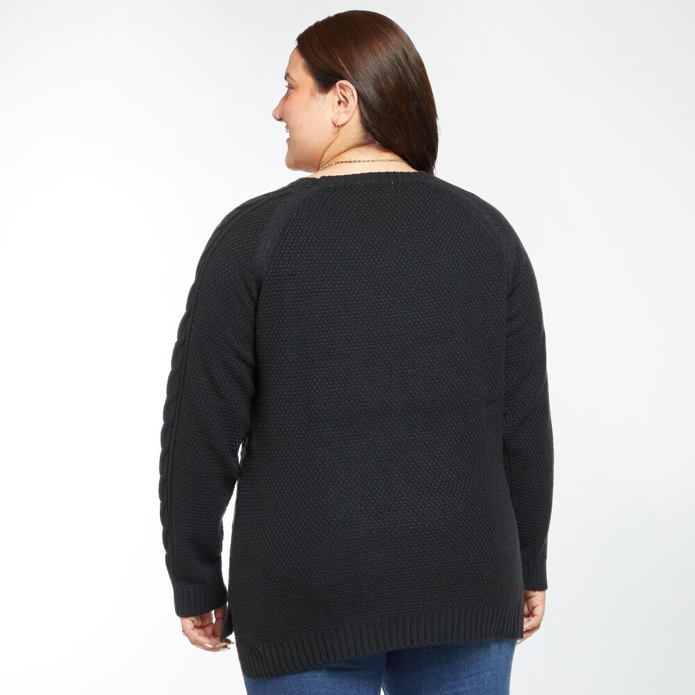 Sweater Talla Grande Trenzado Regular Cuello Redondo Mujer Sexy Large
