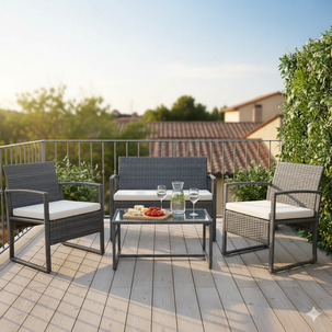 Juego De Terraza Casaideal Mallorca / 4 Personas Juego De Terraza Casaideal Mallorca / 4 Personas