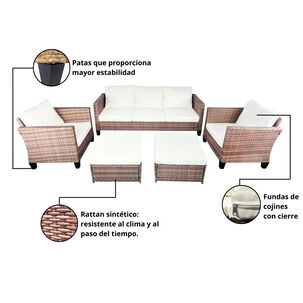 Juego Living Terraza Emilia 7 Personas