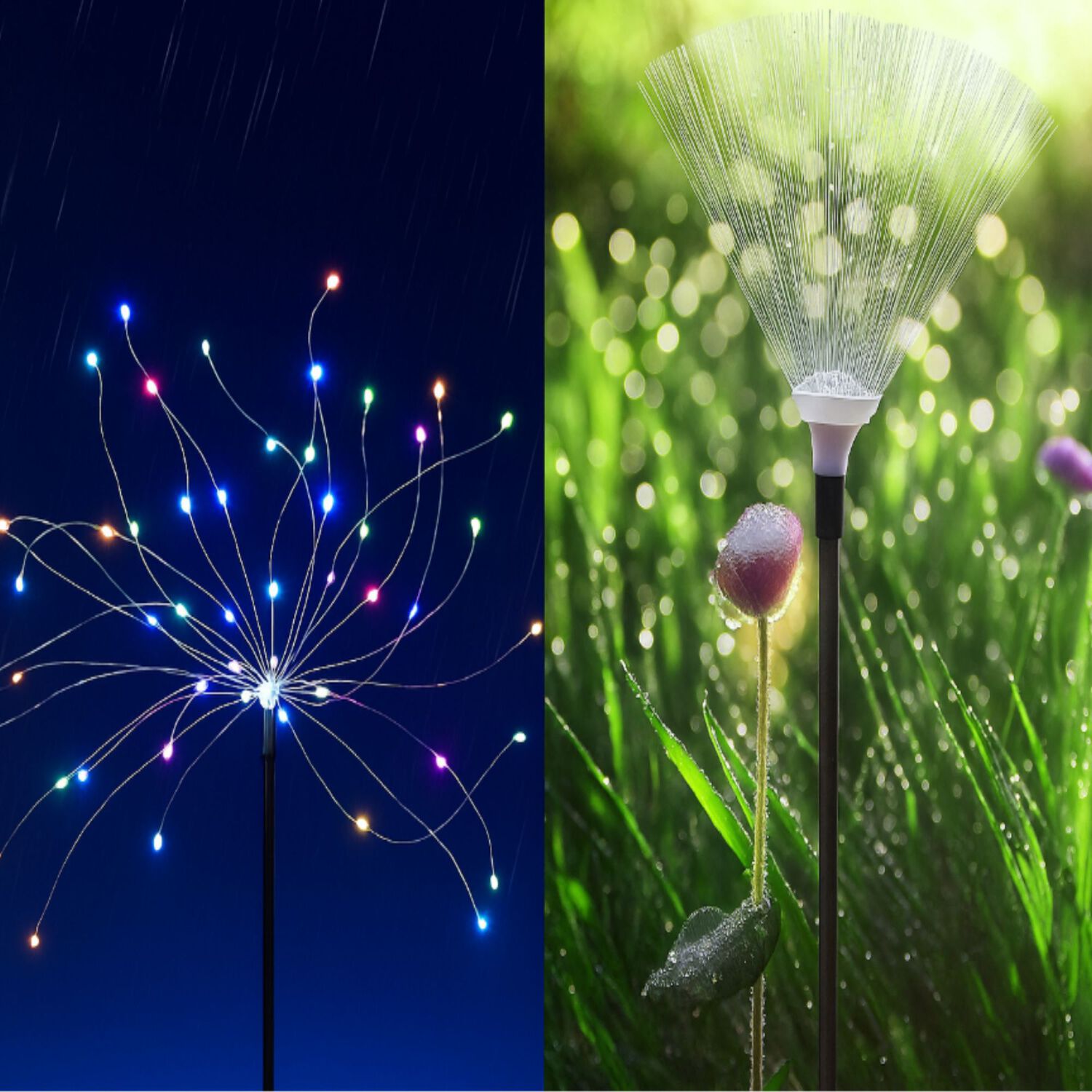 Pack X2 Luces Multicolor Solares Micro Led Fuego Artificial image number 3.0