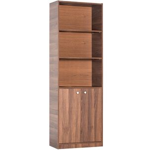 Estante 5 Niveles Con Puertas Nogal