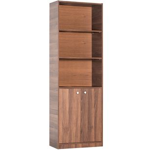 Estante 5 Niveles Con Puertas Nogal