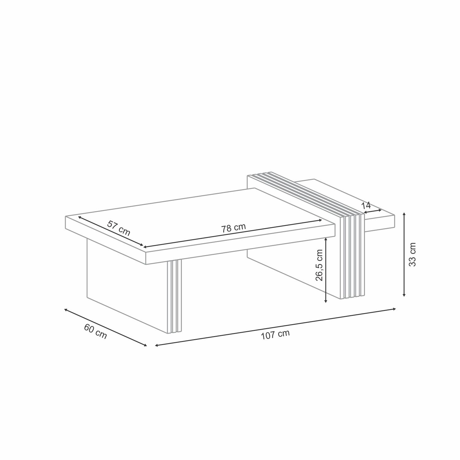 Mesa De Centro Praga Freijo-off White 107x60x33 Cm image number 5.0