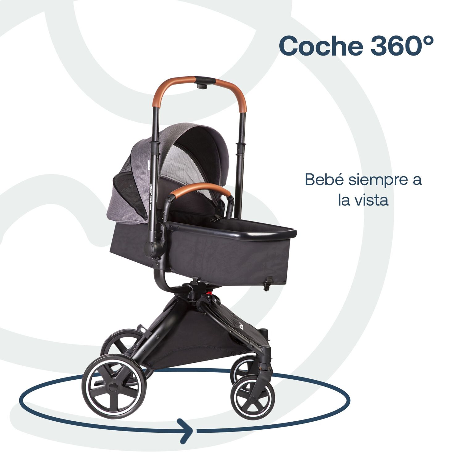 Coche Cuna Travel System Deluxe 360&deg; Sx Gris image number 7.0