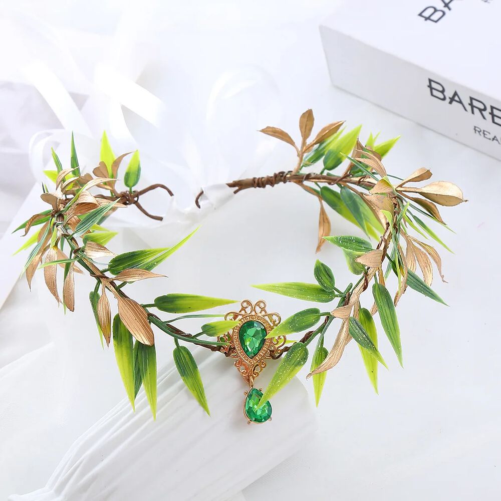 Diadema Tiara Hojas Cosplay Elfos Reyes Medieval image number 4.0