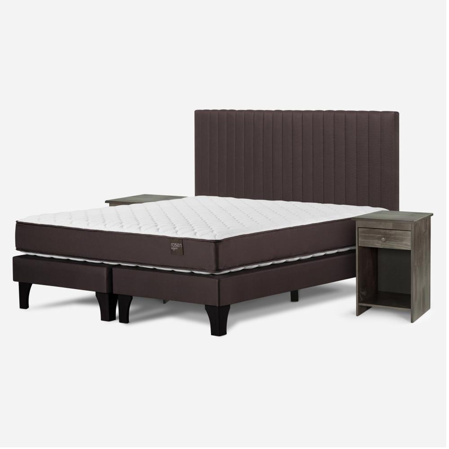 Cama Europea Rosen New Ergo T / 2 Plazas / Base Dividida + Set De Maderas image number 1.0