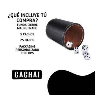 Set De 5 Cachos Cuero Pu Dados