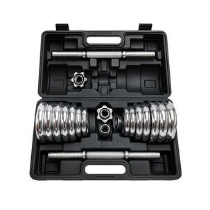 Set De Mancuernas Cromadas Ajustables De 30kg + Malet&iacute;n