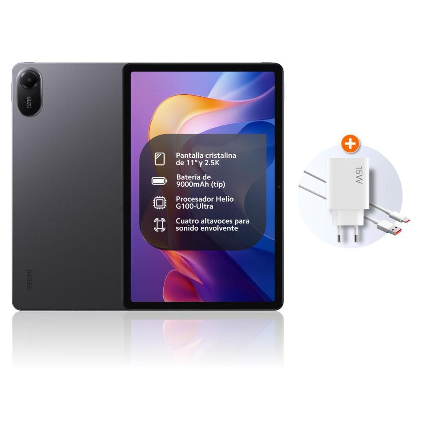 Tablet 11" Xiaomi Redmi Pad 2 / 4 GB RAM / 128 GB / Gris + Cover