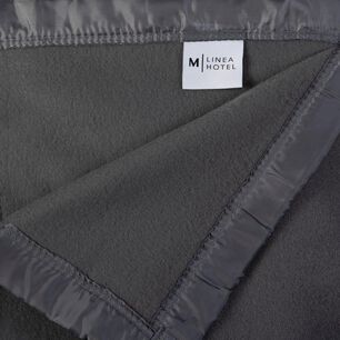 Frazada Polar Borde Satin Linea Hotel 1 Plazas Marengo