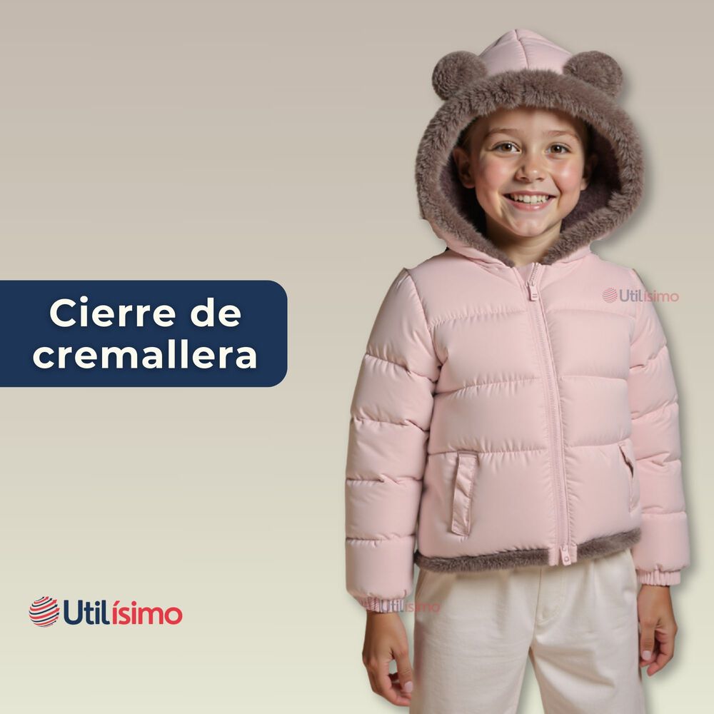 Parka Con Capucha Manga Larga Unicolor Ni&ntilde;a Jump Kids Pink image number 4.0