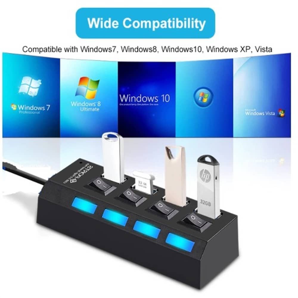 Multipuerto Hub 4 Usb Extension 4 Puertos Extensor image number 2.0