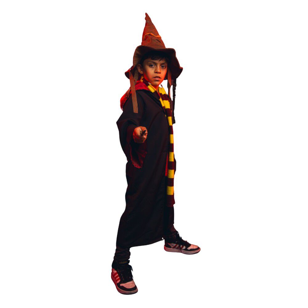 Disfraz Harry Potter Tunica Varita Bufanda Gryffindor Niño image number 10.0