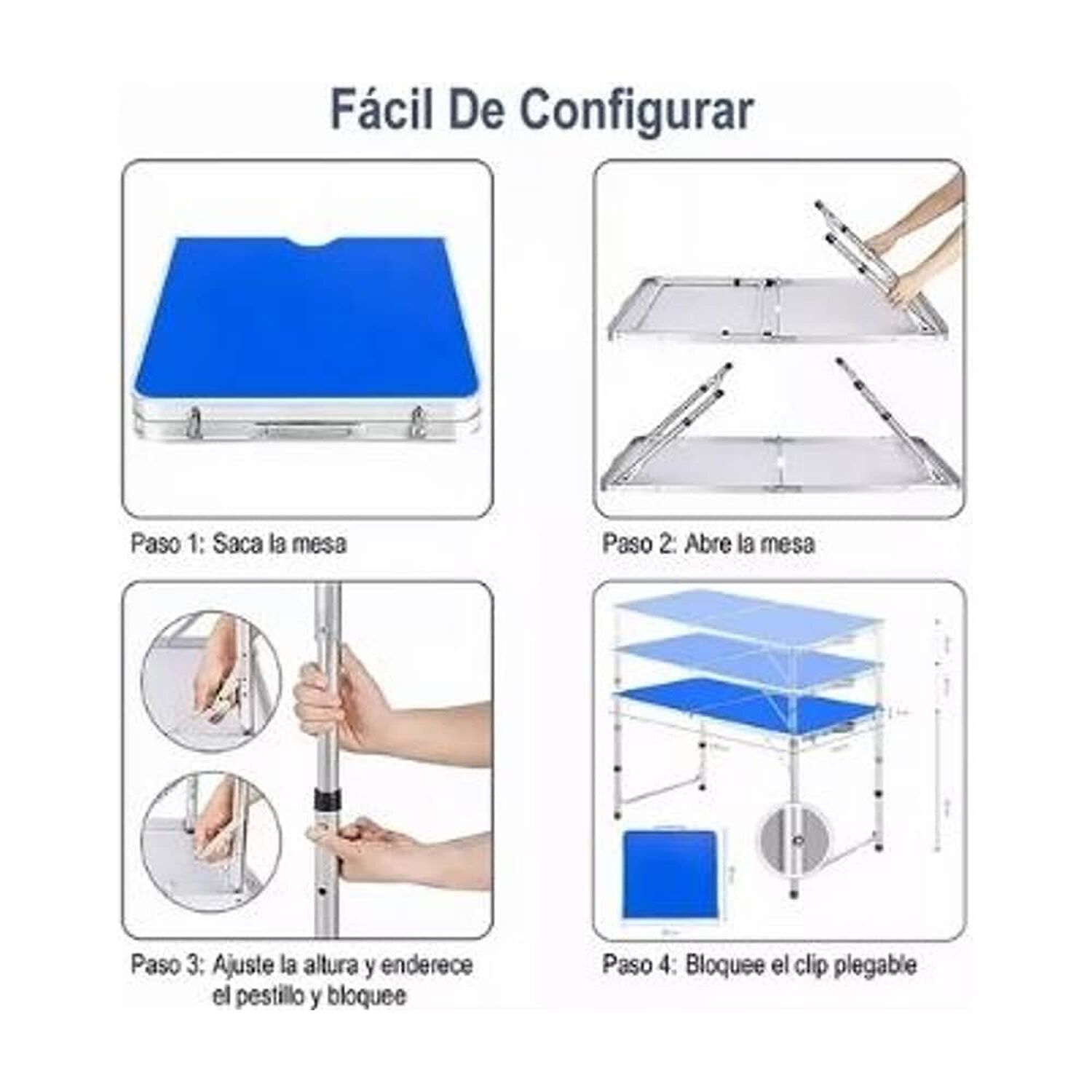Mesa Plegable Tipo Portafolio 1.20 M Con 4 Sillas Port&aacute;tiles Color Verde image number 1.0
