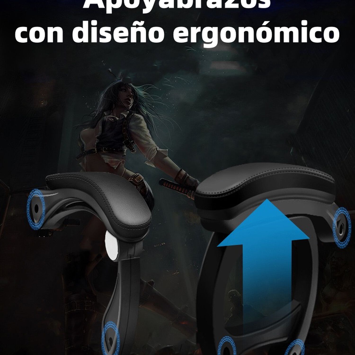 Silla Gamer Reclinable Con Reposa Pies Blanca Lubabycas image number 7.0