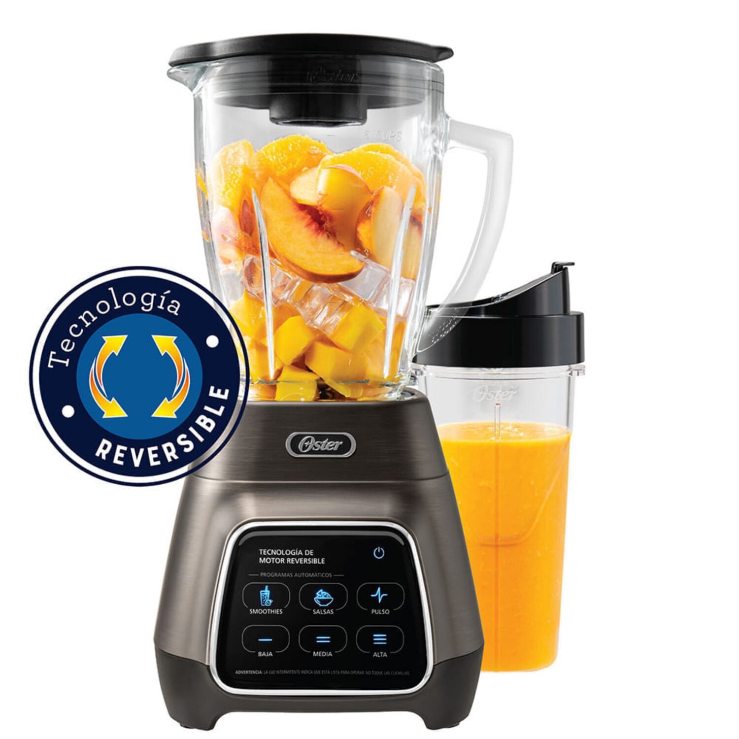 Licuadora Oster Programas Autom&aacute;ticos Tecnolog&iacute;a Reversible,t&aacute;ctil Y Vaso Blend-n-go Blstpyg1312xbg image number 0.0