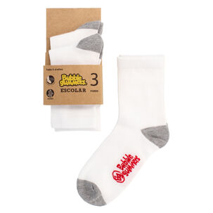 Calcetin Escolar Unisex Bubblegummers Escolar Blanco