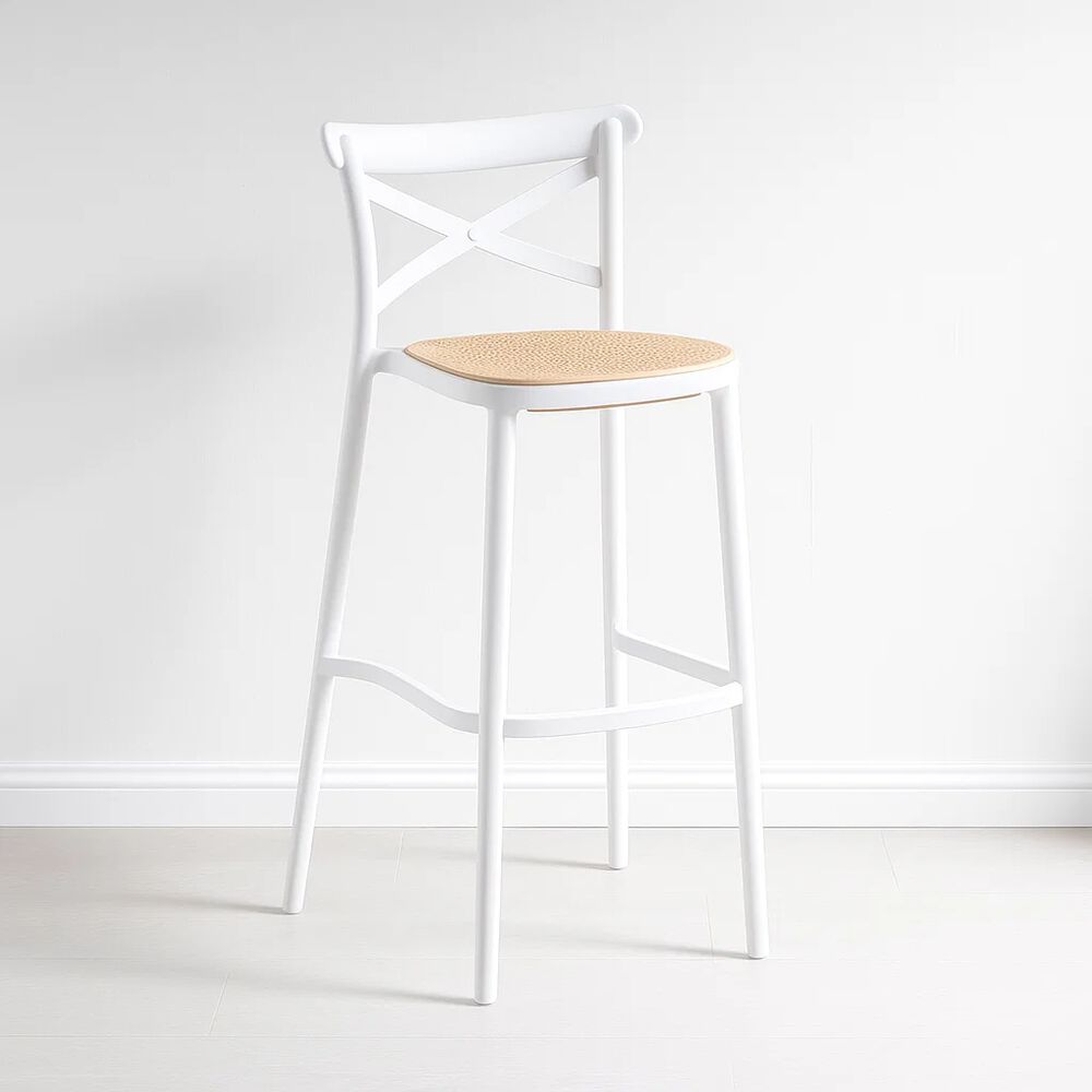 Taburete Crossback Danubio Piso De Bar O Terraza Exterior - Blanco image number 0.0