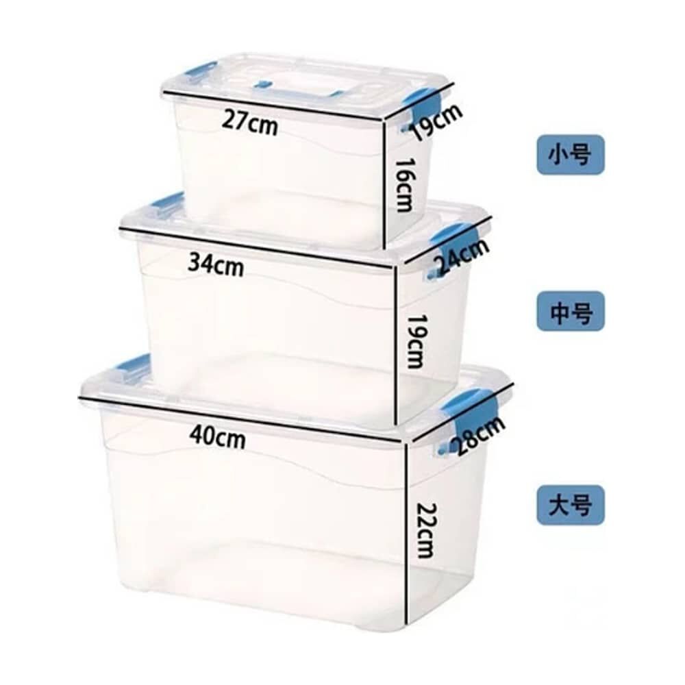 Set De 3 Cajas De Almacenamiento De Plastico Con Tapas image number 1.0