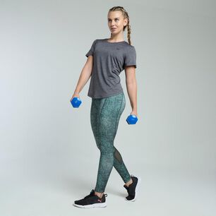 Calza Deportiva Lisa Tiro Alto Regular Mujer Wetland