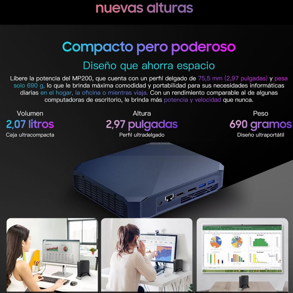 Mini Pc Blackview Mp200 - Windows 11 Pro, 16gb Ram, 1tb Ssd image number 3.0