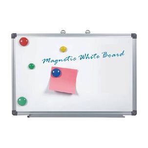 Pizarra Blanca 120x150cm Con Marco Aluminio Y Fondo Metal