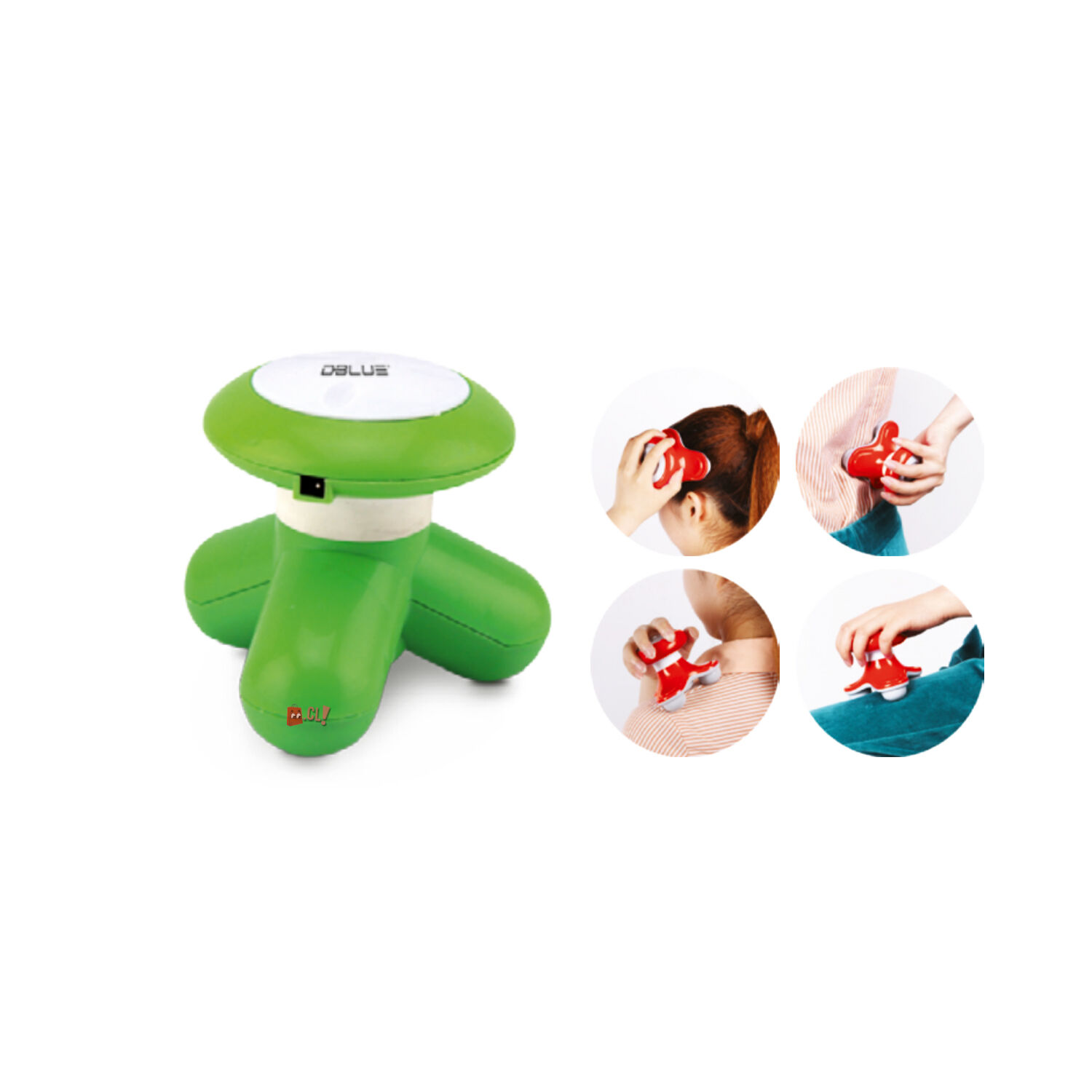 Masajeador Port&aacute;til A Pilas O Conexi&oacute;n Usb Color Verde - Ps image number 1.0
