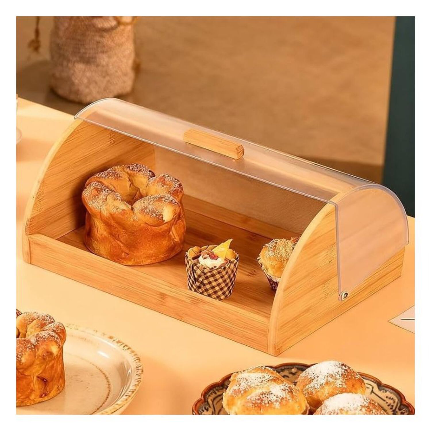 Panera De Bamb&uacute; Con Tapa Deslizable Organizador Cocina image number 4.0