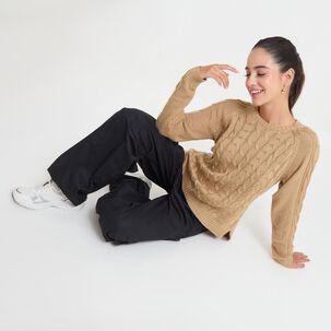 Sweater Trenzado Manga Larga Cuello Redondo Mujer Freedom