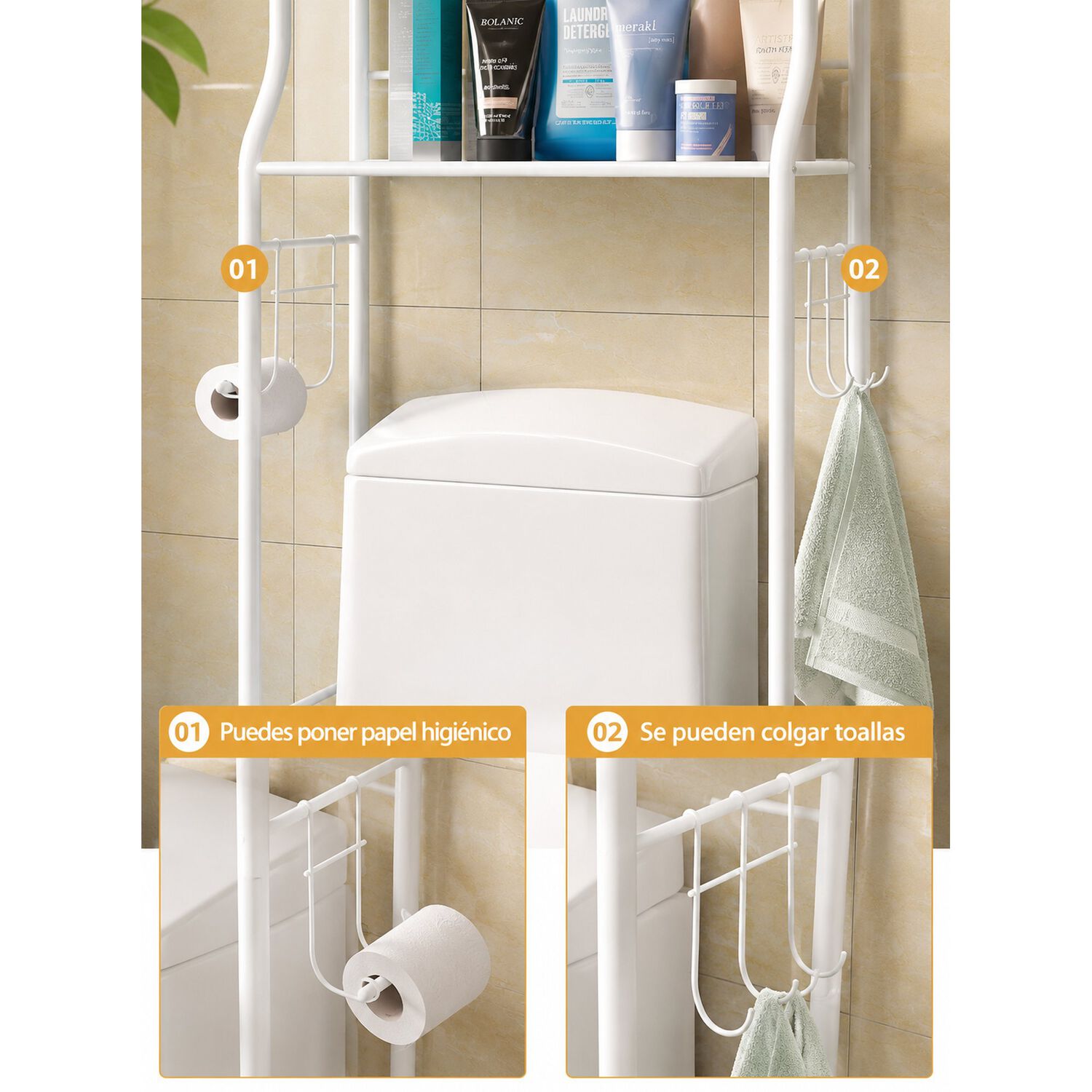Estante Organizador De Ba&ntilde;o 3 Niveles Multifuncional image number 4.0