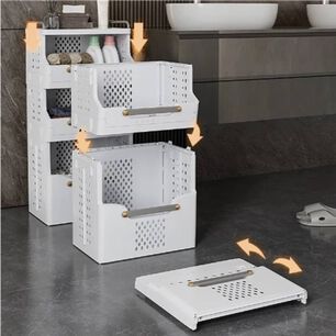 Cesta De Ropa Con Ruedas Cajas Organizador Para Ba&ntilde;o