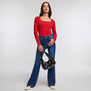 Jeans Tiro Medio Flare Mujer Freedom