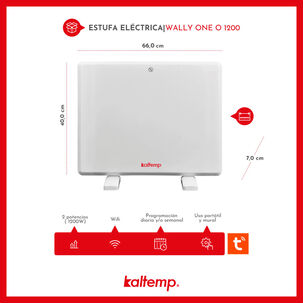 Estufa Calefactor El&eacute;ctrico Kaltemp Wally One O 1200 Wifi