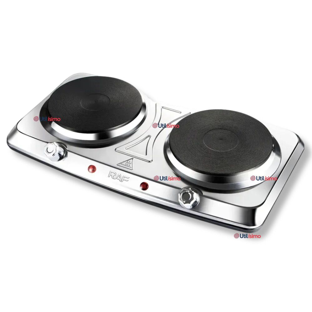 Cocina El&eacute;ctrica Port&aacute;til 2 Platos 2000w De Potencia Acero Inoxidable image number 0.0
